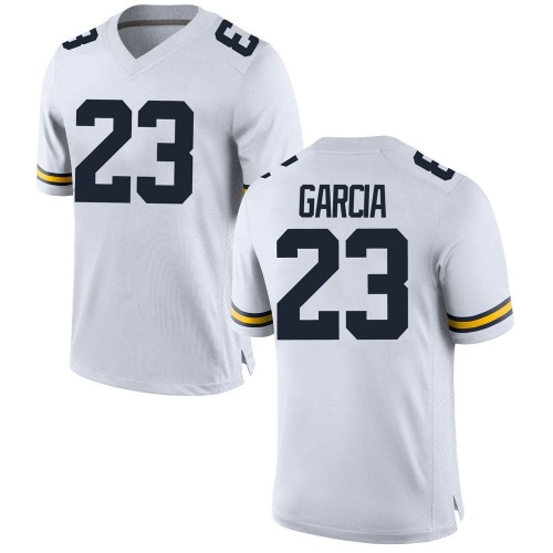 Gaige Garcia Michigan Wolverines Men's NCAA #23 White Game Brand Jordan College Stitched Football Jersey UXB8354UQ